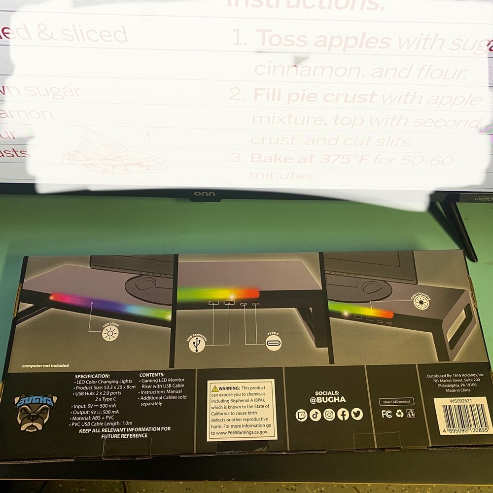 RGB Gaming Monitor Riser Stand - Picture 3 of 5